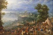 Jan Brueghel View of a Port city, oil on canvas